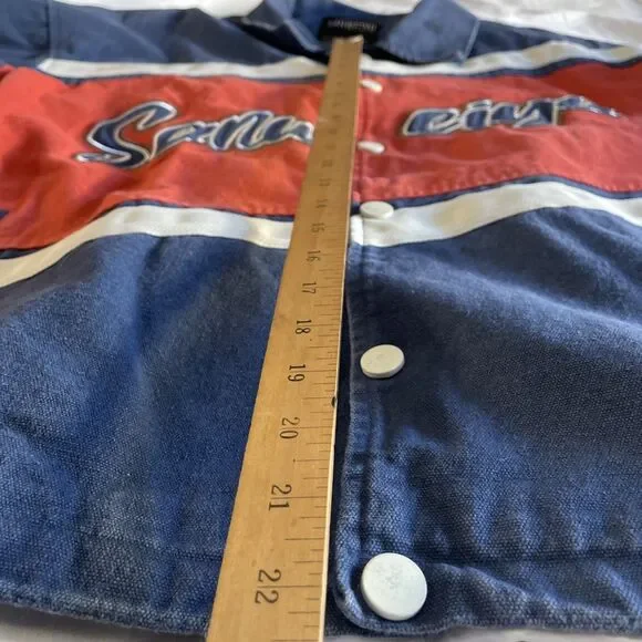 Sanweiyu Colorblock Racing Style Jacket XL Red Navy White Streetwear